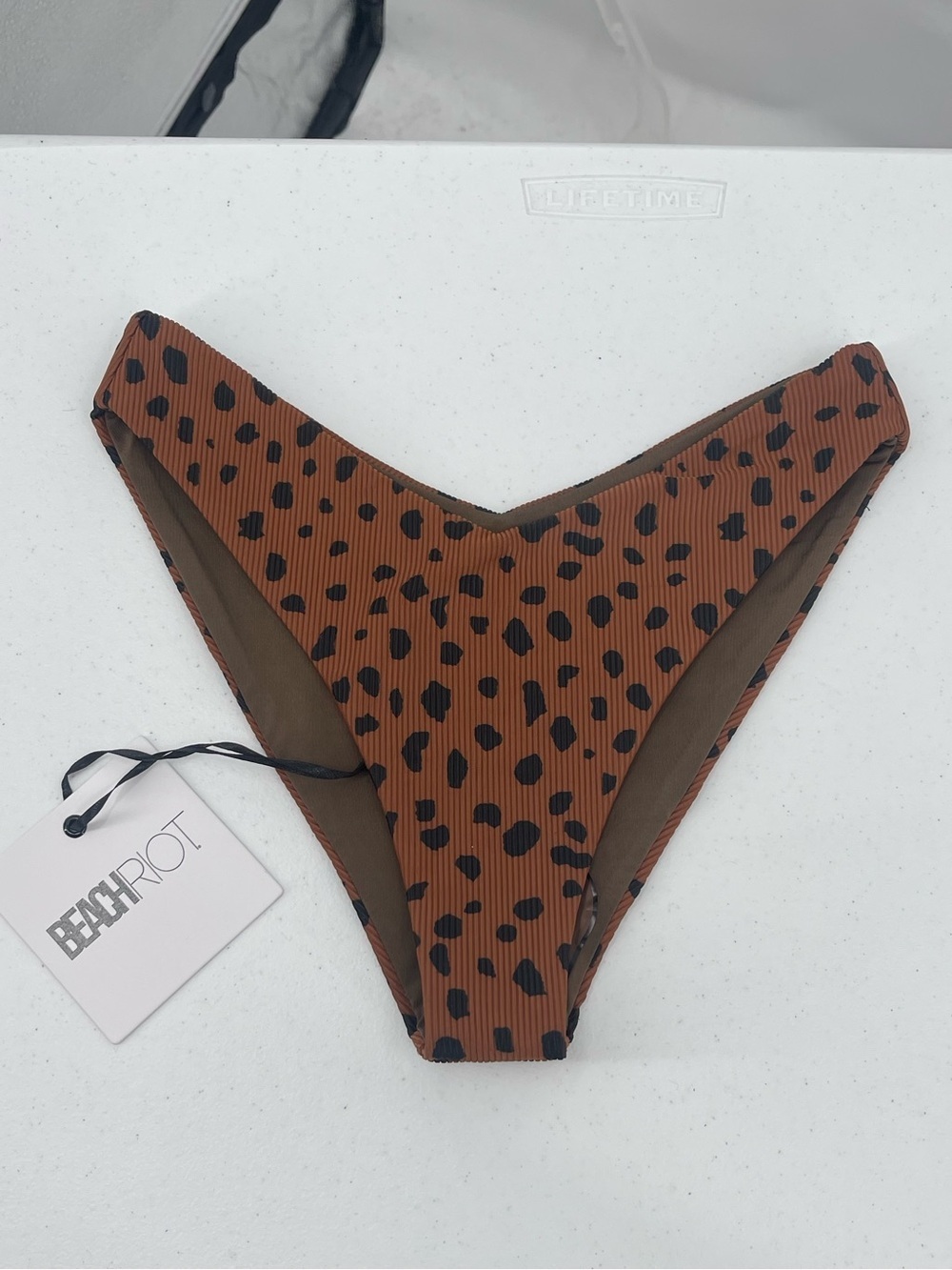 Beach Riot NWT leopard print cheeky bikini bottom